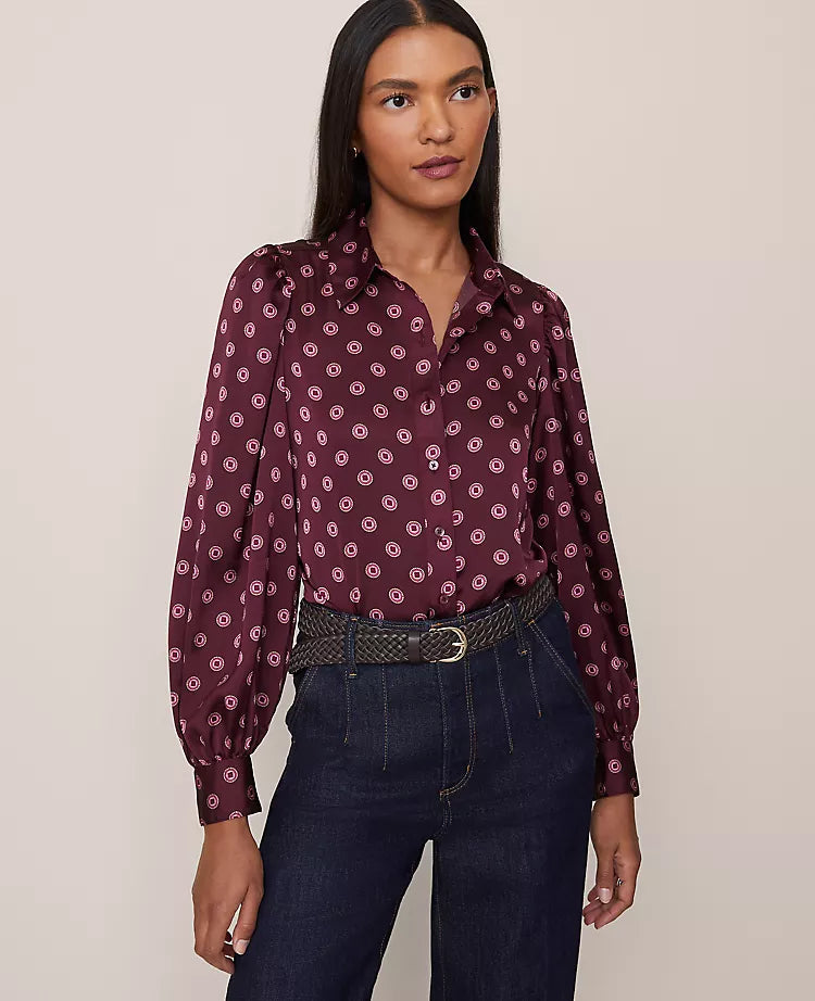 Geo Blouson Sleeve Shirt