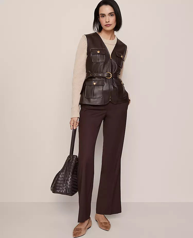 Belted Faux Leather Vest