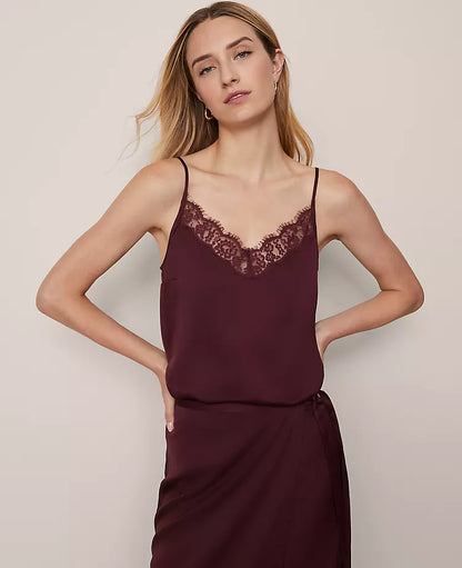 Lace Trim V-Neck Tank Top
