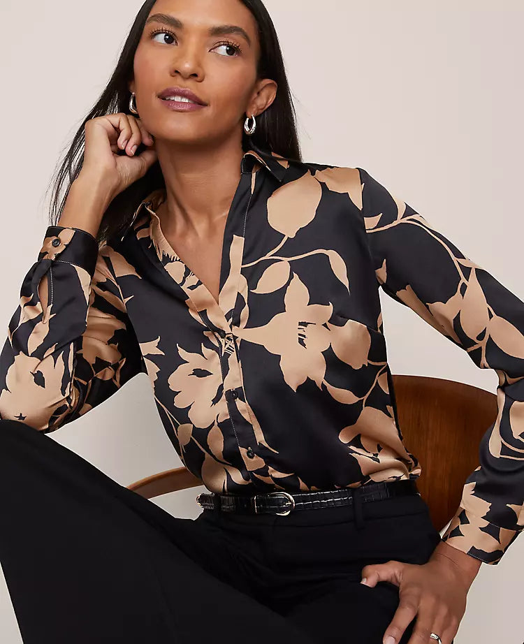 Floral Satin Essential Shirt