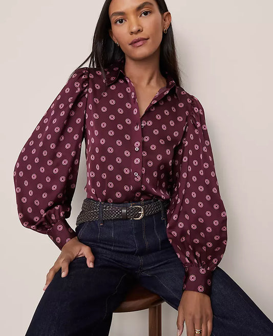 Geo Blouson Sleeve Shirt