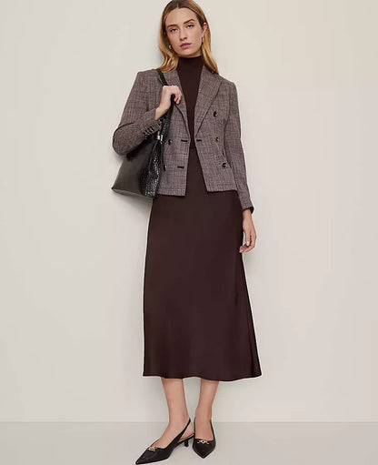 Satin Bias Midi Slip Skirt