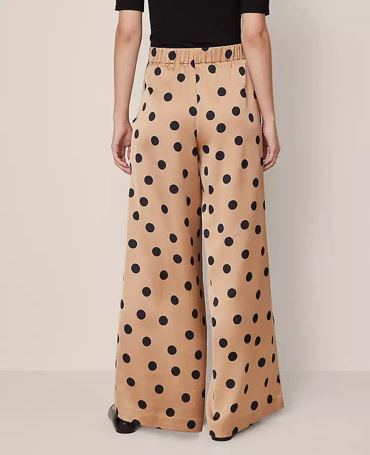 The Dotted Dramatic Wide-Leg Satin Pant
