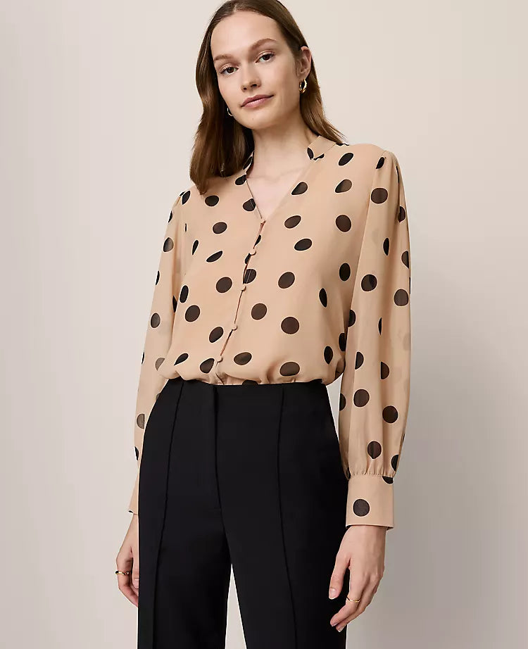 Dotted V-Neck Popover